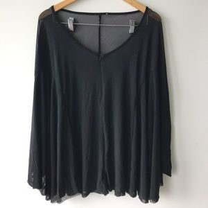 Mesh Angel Black Zip-up Festival Bodysuit